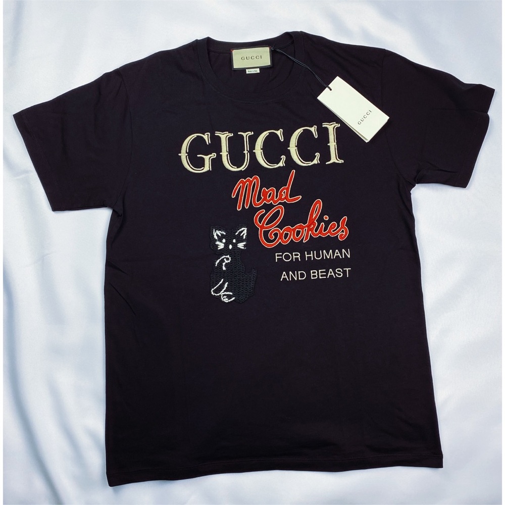Gucci mad cookies embroidered T-shirt black